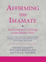 Affirming the Imamate front cover